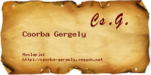 Csorba Gergely névjegykártya